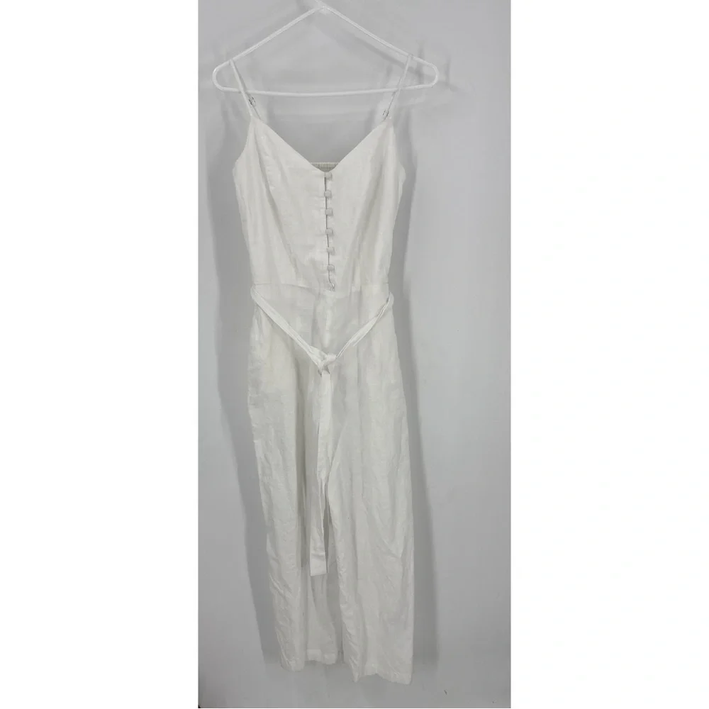 Banana republic linen cotton blend wide leg, spaghetti strap jumpsuit 8T